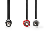 Nedis Stereoljudkabel | 3.5 mm Hane | 2x RCA Hane | Nickelplaterad | 1.50 m | Rund | Svart | Label