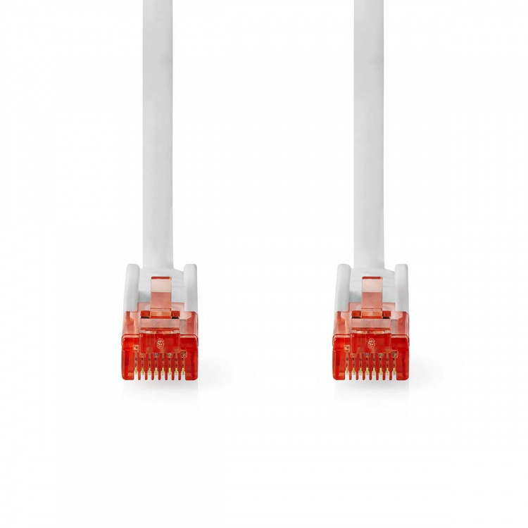 Nedis CAT6 Nätverkskabel | RJ45 hane | RJ45 hane | U/UTP | 2.00 m | Rund | PVC | Vit | Label