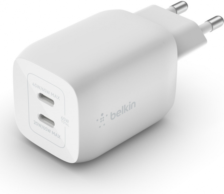 Belkin BoostCharge Pro Dual Port USB-C GaN 65W PD 3.0 laddare Belkin BoostCharge Pro Dual Port USB-C GaN 65W PD 3.0 laddare