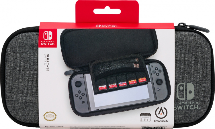 PowerA Slim Case Charcoal skyddsfodral, Nintendo Switch