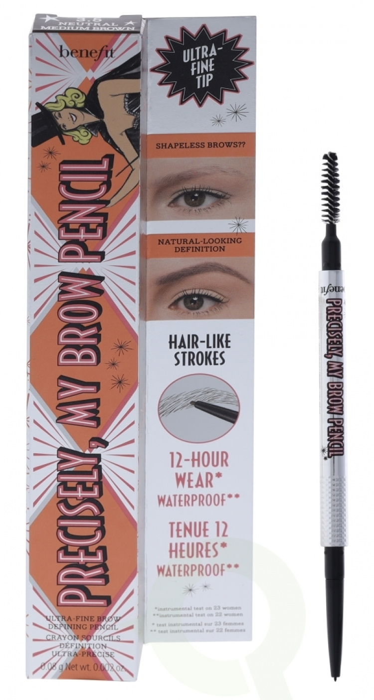 Benefit Precisely My Brow Pencil Ultra-Fine 0.08 gr #3.5 Neutral Medium Brown - 12H Wear Waterproof