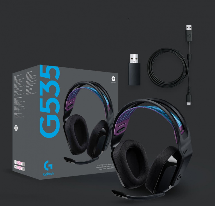 Logitech G535 LIGHTSPEED Wireless Gaming Headset, Black Logitech G535 LIGHTSPEED Wireless Gaming Headset, Black