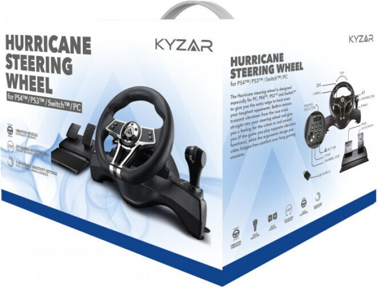 Kyzar Hurricane PlayStation Racing Ratt & Pedal-set, PS4 / PS3 / PC Kyzar Hurricane PlayStation Racing Ratt & Pedal-set, PS4 / PS3 / PC