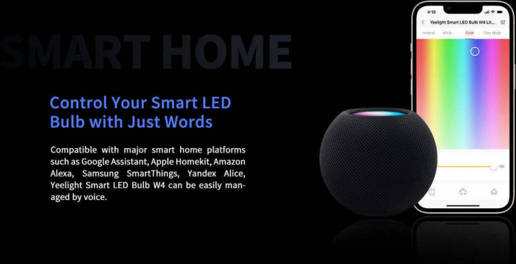 Yeelight LED Smart Bulb W4 Lite Flerfärgad smart lampa, E27, 4-pack