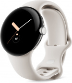 Google Pixel Watch WiFi smartklocka, polerat silver / krita