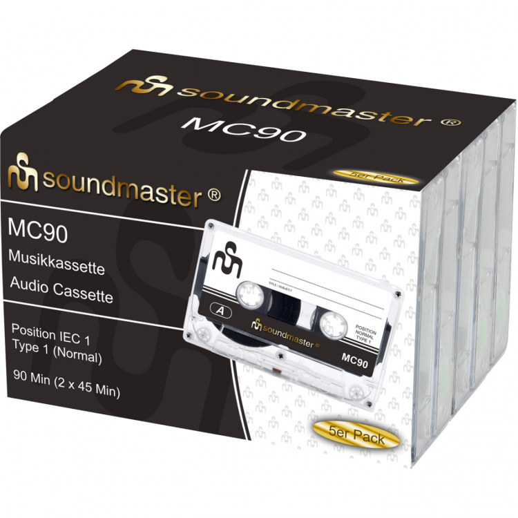 Soundmaster Kassettband 5-pack 90min