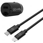 Celly Billaddare Mini USB-C PD 20W + USB-C till Lightning-kabel Celly Billaddare Mini USB-C PD 20W + USB-C till Lightning-kabel