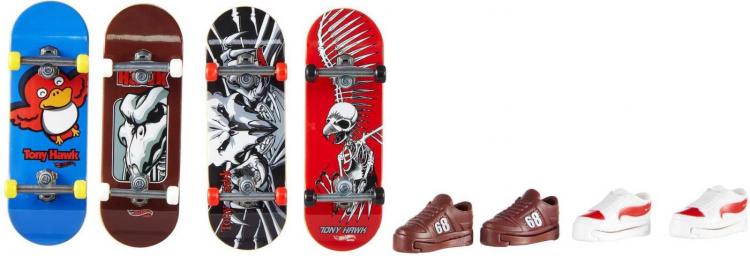 Hot Wheels Skate Fingerboard & Shoe - finger skateboard, 4 pcs.