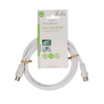 Nedis Koaxialkabel | IEC (Koax) Hane | IEC (Koax) Hona | Nickelplaterad | 90 dB | 75 Ohm | Dubbelskärmad | 1.50 m | Rund | PVC | Vit | Label Nedis Koaxialkabel | IEC (Koax) Hane | IEC (Koax) Hona | Nickelplaterad | 90 dB | 75 Ohm | Dubbelskärmad | 1.50 m | Rund | PVC | Vit | Label