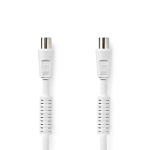 Nedis Koaxialkabel | IEC (Koax) Hane | IEC (Koax) Hona | Nickelplaterad | 120 dB | 75 Ohm | Fyra skydd | 1.50 m | Rund | PVC | Vit | Label