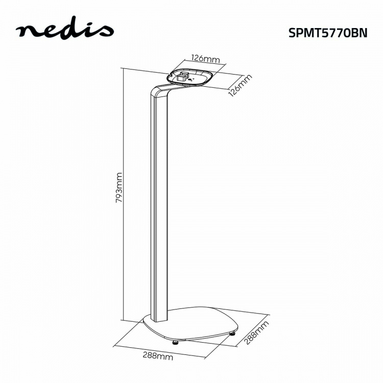 Nedis Högtalar Fäste | Kompatibel med: Sonos® One SL™ / Sonos® One™ / Sonos® PLAY:1™ | Ställ | 10 kg | Fast | Metall / Trä | Brun / Svart