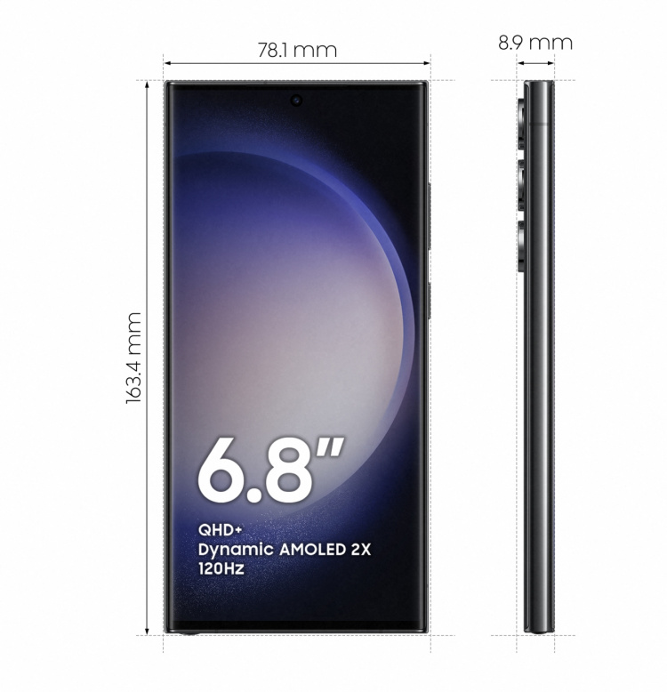 Samsung Galaxy S23 Ultra 5G Enterprise Edition-telefon, 256/8 GB, svart