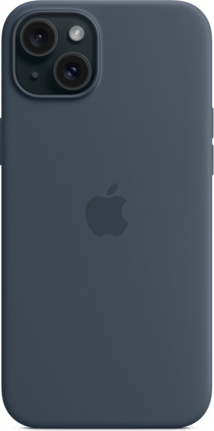 Apple iPhone 15 Plus silikonfodral med MagSafe, blå Apple iPhone 15 Plus silikonfodral med MagSafe, blå