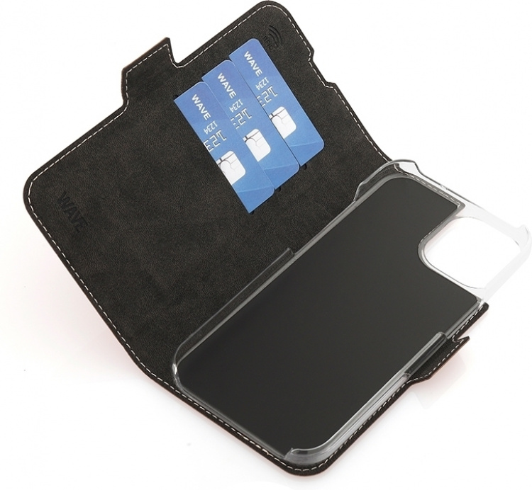 Wave BookCase -skyddsfodral, kompatibel med MagSafe, iPhone 15, roséguld.