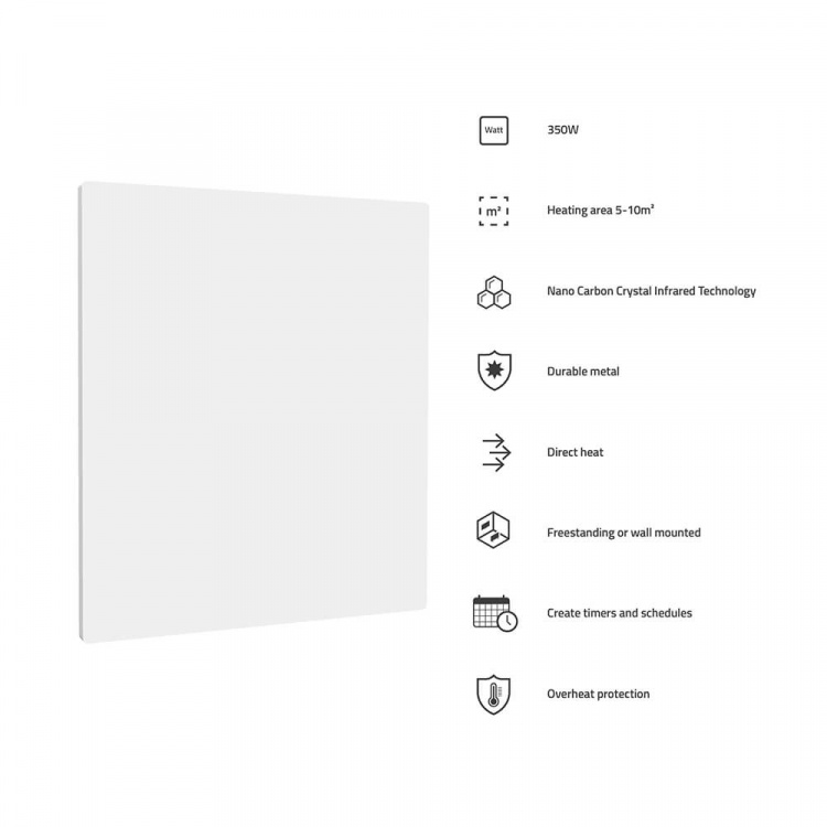 Hombli Smart Infraröd Värmare Metallpanel 350w Vit Hombli Smart Infraröd Värmare Metallpanel 350w Vit