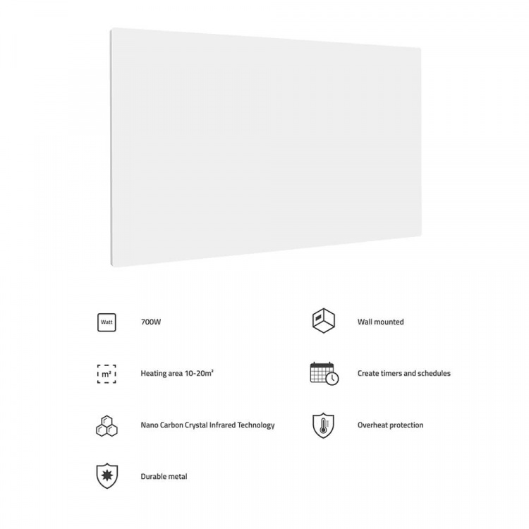 Hombli Smart Infraröd Värmare Metallpanel 700w Vit