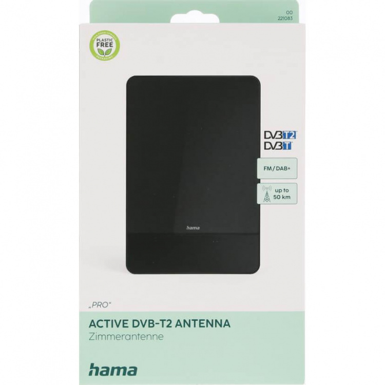 Hama Inomhusantenn Pro 45 DAB+/DAB/DVB-T2/FM Flat Svart