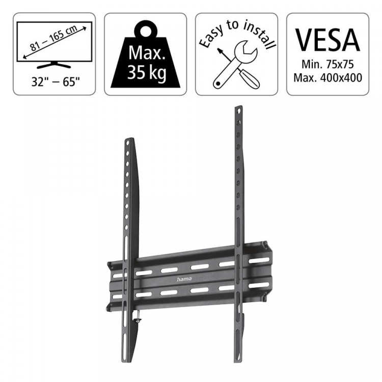 Hama Väggfäste Fast VESA upp till 400x400 65 Hama Väggfäste Fast VESA upp till 400x400 65