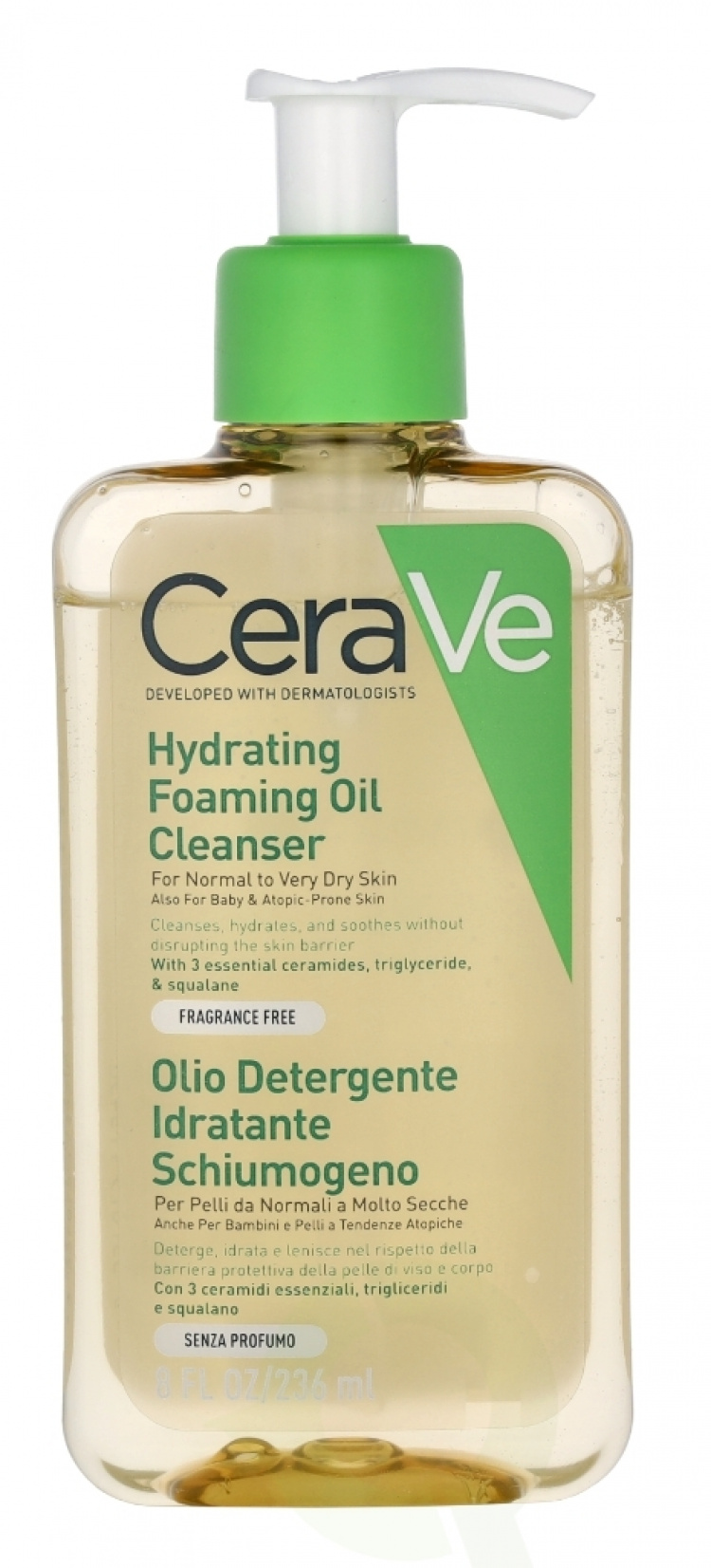 Cerave Hydrating Foaming Oil Cleanser 236 ml For Normal To Very Dry Skin