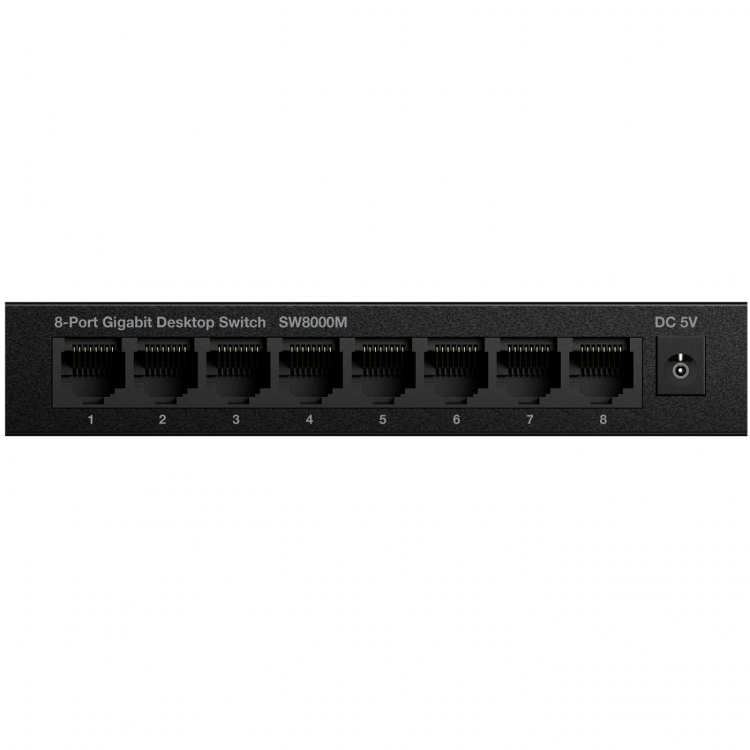 Strong 8-port Gigabitswitch Metall Svart