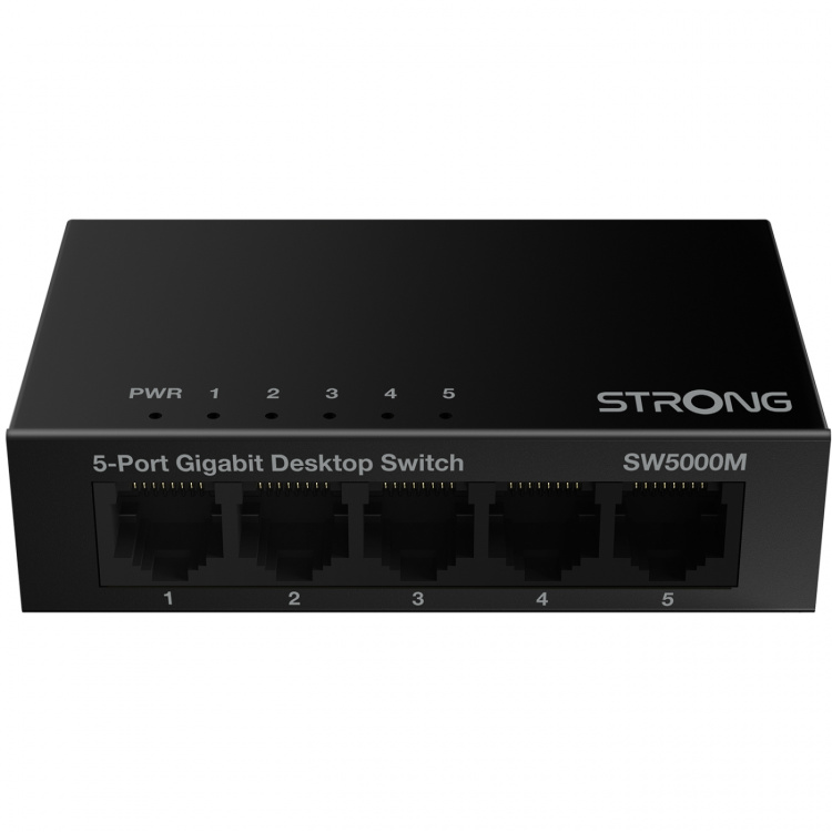 Strong 5-port Gigabitswitch Metall Svart