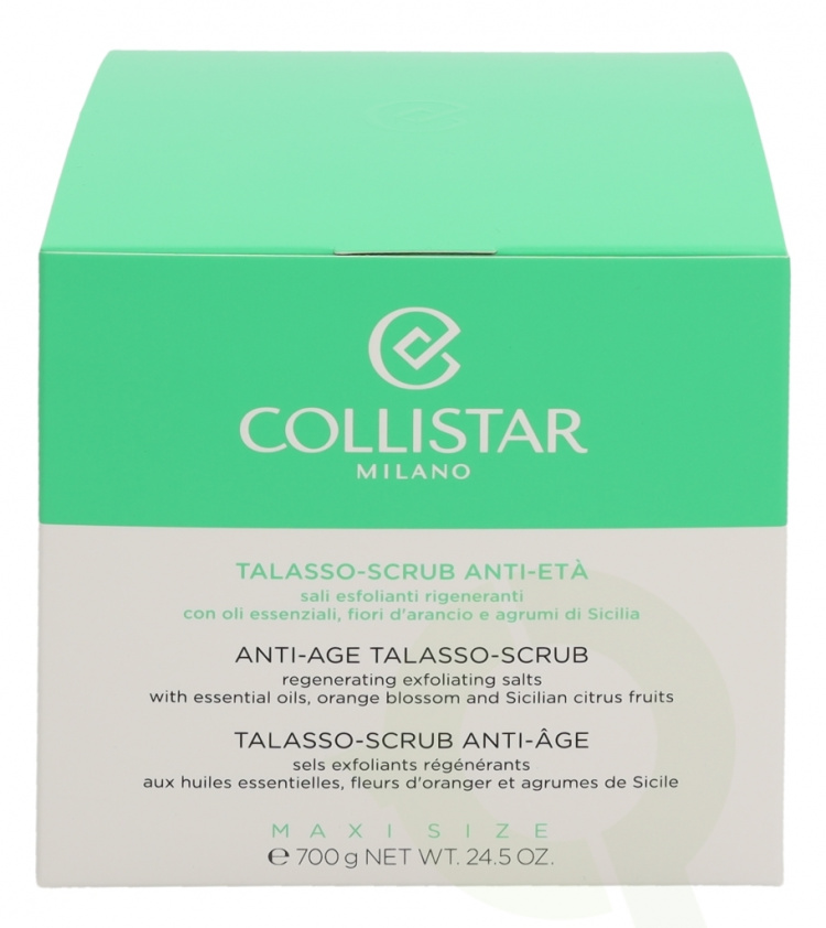 Collistar Anti-Age Talasso Scrub 700 gr With Essential Oils, Orange Blossom And Sicilian Citrus Fruits