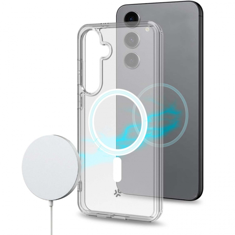 Celly Gelskinmag Magnetic TPU Cover Galaxy S24+ 5G Transparent