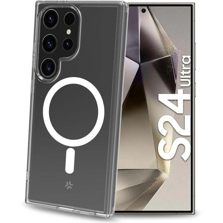 Celly Gelskinmag Magnetic TPU Cover Galaxy S24 Ultra 5G Transparent Celly Gelskinmag Magnetic TPU Cover Galaxy S24 Ultra 5G Transparent