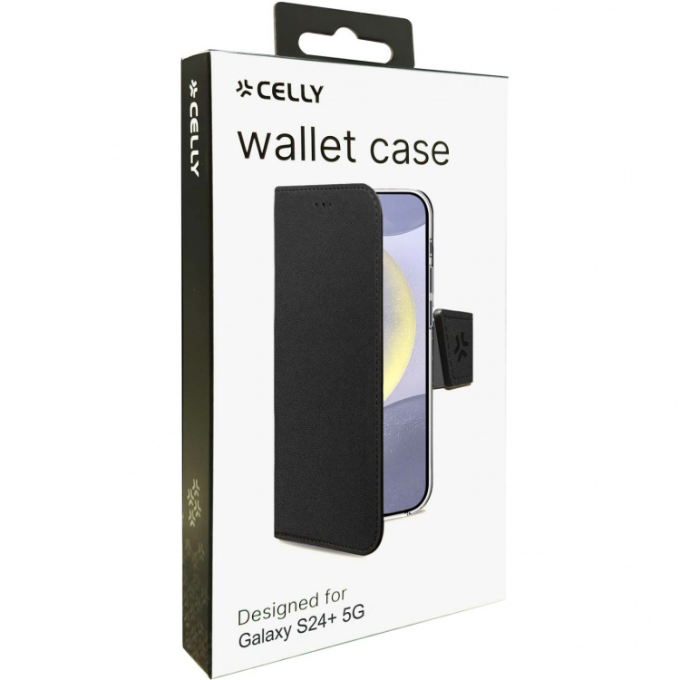 Celly Wally Wallet Case Galaxy S24+ 5G Svart