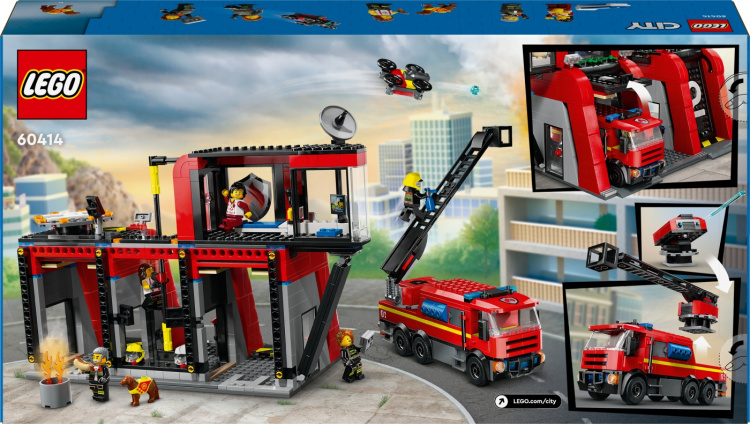 LEGO City Fire 60414 - Brandstation med brandbil
