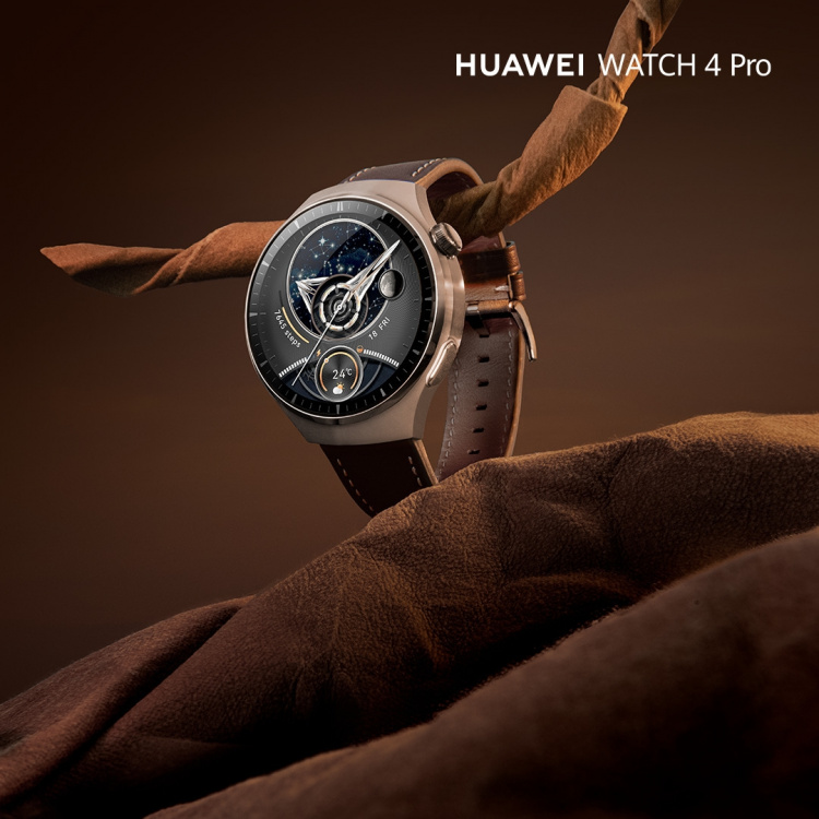 Huawei Watch 4 Pro LTE - Smartwatch, 49 mm, Brunt läderband