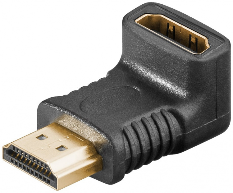 Goobay HDMI™-vinkeladapter, Guldpläterad (4K @ 60 Hz) HDMI™-uttag (typ A) > HDMI™ kontakt (typ A) 270 ° Goobay HDMI™-vinkeladapter, Guldpläterad (4K @ 60 Hz) HDMI™-uttag (typ A) > HDMI™ kontakt (typ A) 270 °