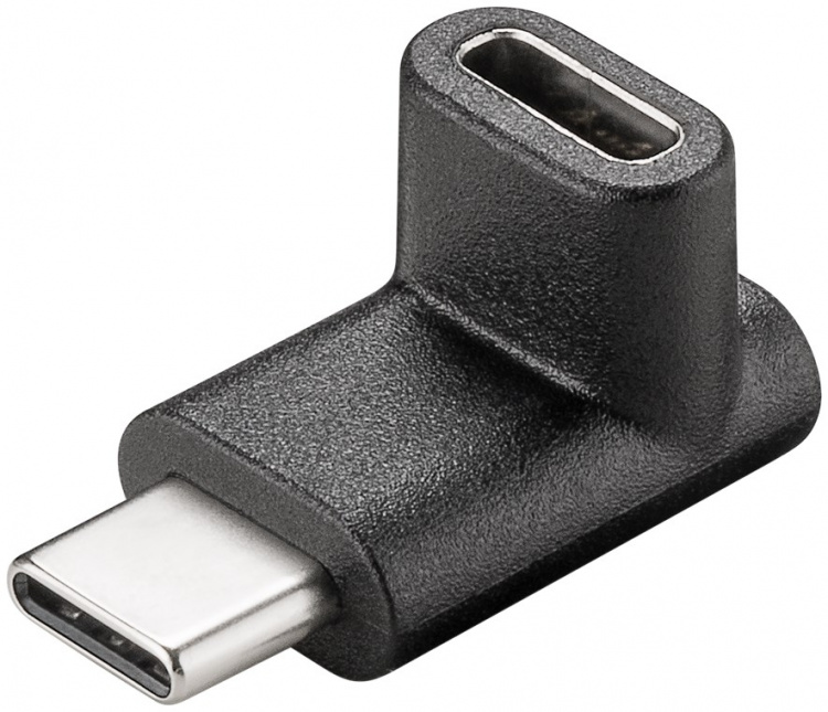 Goobay Adapter USB-C™ till USB-C™ 90°, svart USB-C™ uttag > USB-C™ plugg