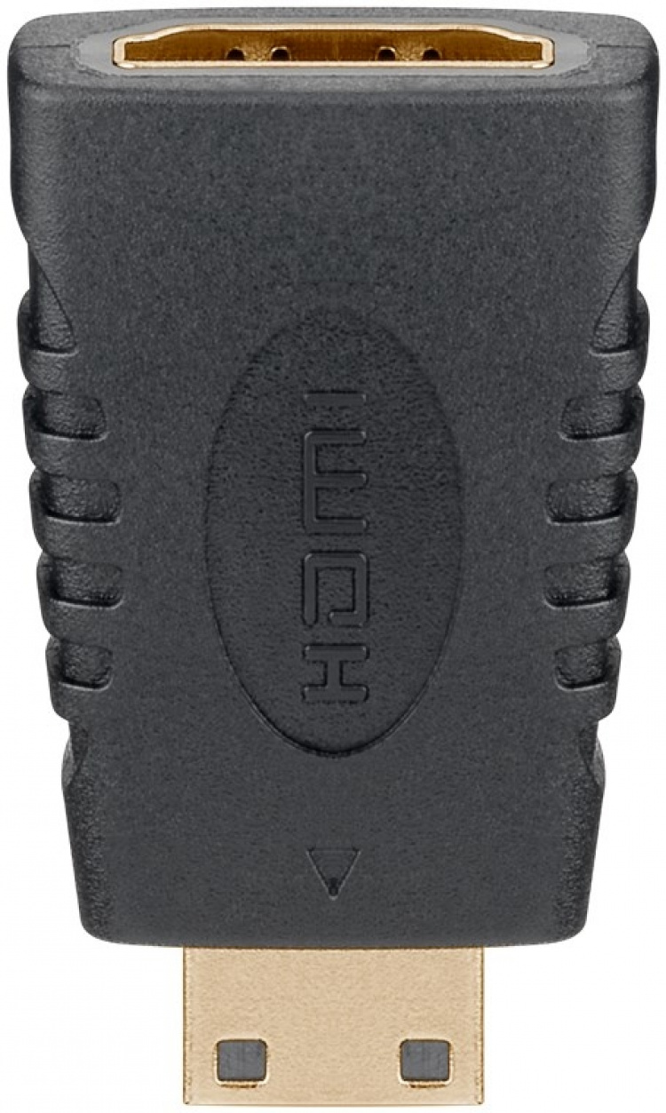Goobay HDMI™-adapter, Guldpläterad (4K @ 60 Hz) HDMI™-uttag (typ A) > HDMI™-minikontakt (typ C)
