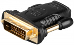Goobay HDMI™/DVI-D-adapter, Guldpläterad HDMI™-uttag (typ A) > DVI-D-kontakt Dual Link (24 + 1 pin)