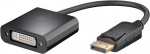 Goobay DisplayPortv/DVI-D-adapterkabel 1.2, förnicklad Displayport™ plugg > DVI-I-uttaget Dual Link (24 + 5 stift)