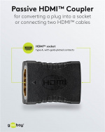 Goobay HDMI™-adapter, koppling, guldpläterad, 8K @ 60 Hz HDMI™-uttag (typ A) > HDMI™-uttag (typ A)