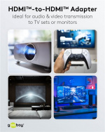 Goobay HDMI™-adapter, koppling, guldpläterad, 8K @ 60 Hz HDMI™-uttag (typ A) > HDMI™-uttag (typ A)