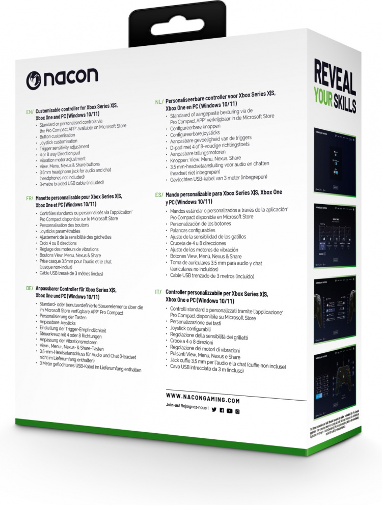 Nacon Pro Compact trådbunden spelkontroll, ljusblå, Xbox / PC Nacon Pro Compact trådbunden spelkontroll, ljusblå, Xbox / PC