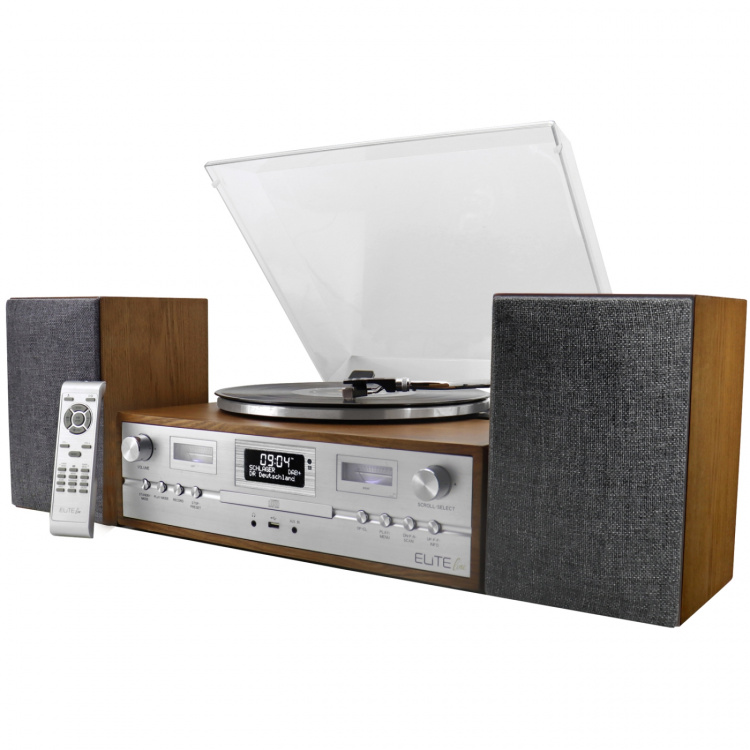 Soundmaster Musik-anläggning Vinyl CD Radio Bluetooth 70-tals-design PL895 Trä/Silver Soundmaster Musik-anläggning Vinyl CD Radio Bluetooth 70-tals-design PL895 Trä/Silver