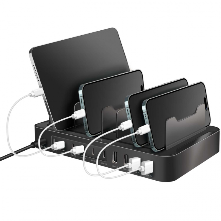 LogiLink Laddare 10-portar 120W PD/QC3 Svart