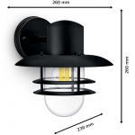 Philips Inyma Väggarmatur (E27-sockel) IP44 Svart Philips Inyma Väggarmatur (E27-sockel) IP44 Svart