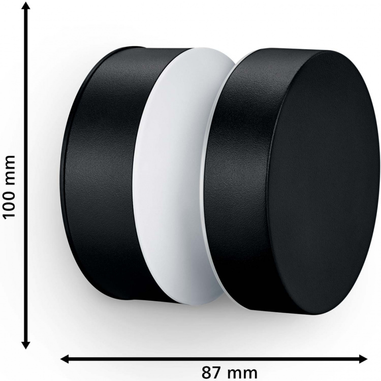 Philips Laven LED-vägglampa Rostfritt stål Svart IP44 Varmit 6W 600lm