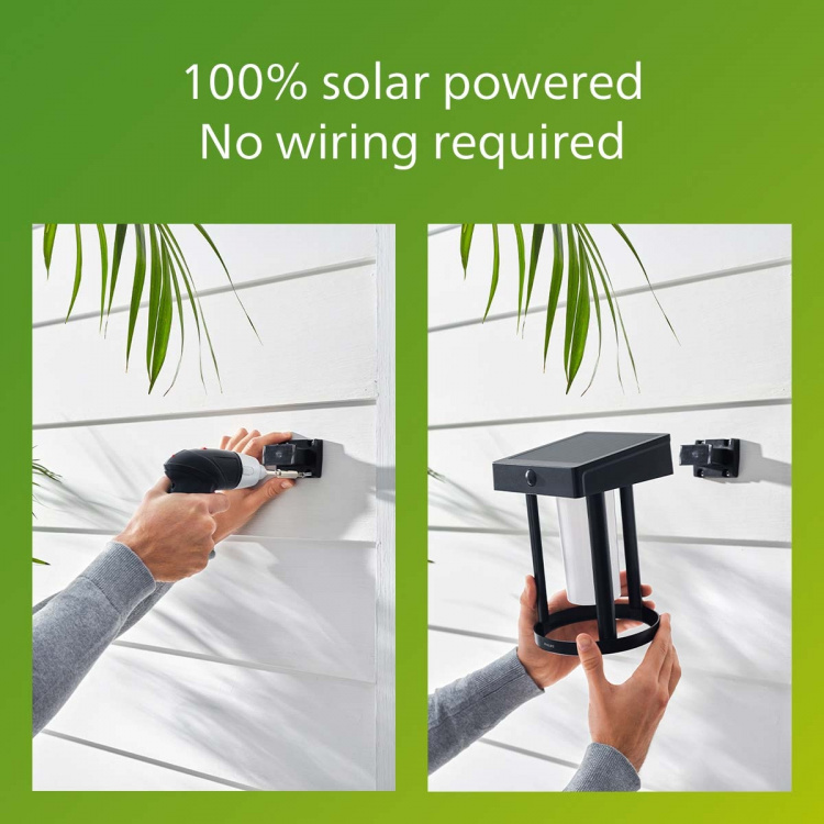 Philips Vapora Vägglampa Solcell LED 200lm Svart