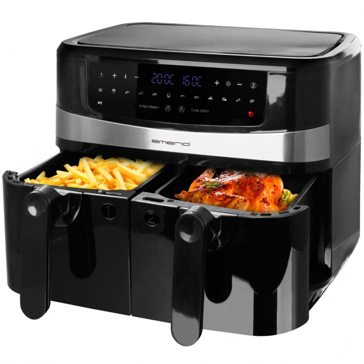Emerio Dubbel Varmluftsfritös 5+5 liter 2400Watt Digital