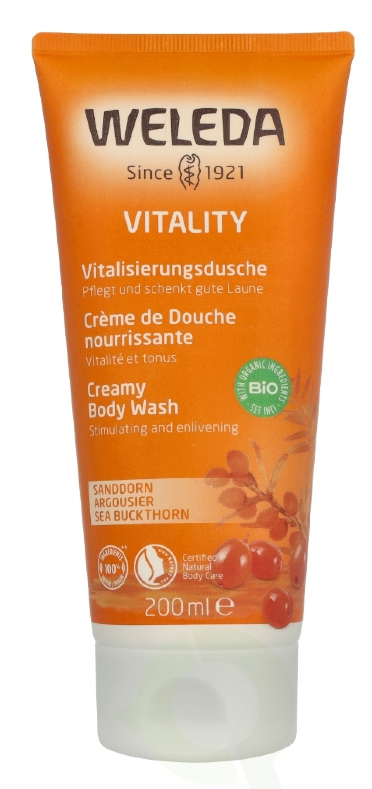 Weleda Vitality Creamy Body Wash 200 ml Sanddorn, Stimulating And Enlivening
