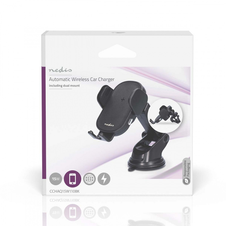 Nedis Trådlös billaddare | 7.5 / 10 / 15 W | 1.5 / 1.67 / 2 A | 1.00 m | FOD / Överhettningsskydd / Överspänning / Överström | USB Type-C™ | Kabel ingår Nedis Trådlös billaddare | 7.5 / 10 / 15 W | 1.5 / 1.67 / 2 A | 1.00 m | FOD / Överhettningsskydd / Överspänning / Överström | USB Type-C™ | Kabel ingår