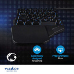 Nedis Trådat Gaming Tagentbord | USB Type-A | Membrantangenter | RGB | Enhandig | Universell | USB ström | Strömkabel längd: 1.60 m | Spel