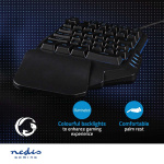 Nedis Trådat Gaming Tagentbord | USB Type-A | Membrantangenter | RGB | Enhandig | Universell | USB ström | Strömkabel längd: 1.60 m | Spel