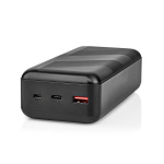 Nedis Powerbank | 30000 mAh | 1.5 / 2.0 / 3.0 A | Antal utgångar: 2 | Utgångsanslutning: 1x USB-A / 1x USB-C™ | Ingångsanslutning: 1x Micro USB / 1x USB-C™ | PD3.0 20W | Litium-polymer